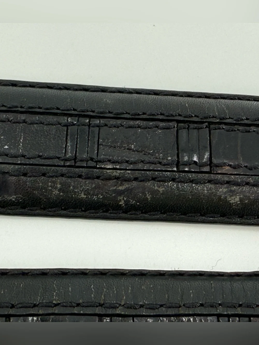Vintage Black Leather Belt Mens Contemporary Belt 44